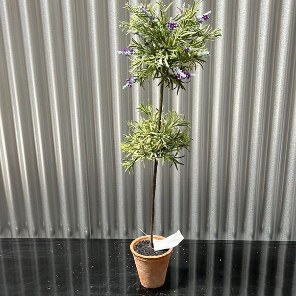 Pottery Barn Accents Pottery Barn Faux Lavender Topiary Terra Cotta Vessel Double Ball 32